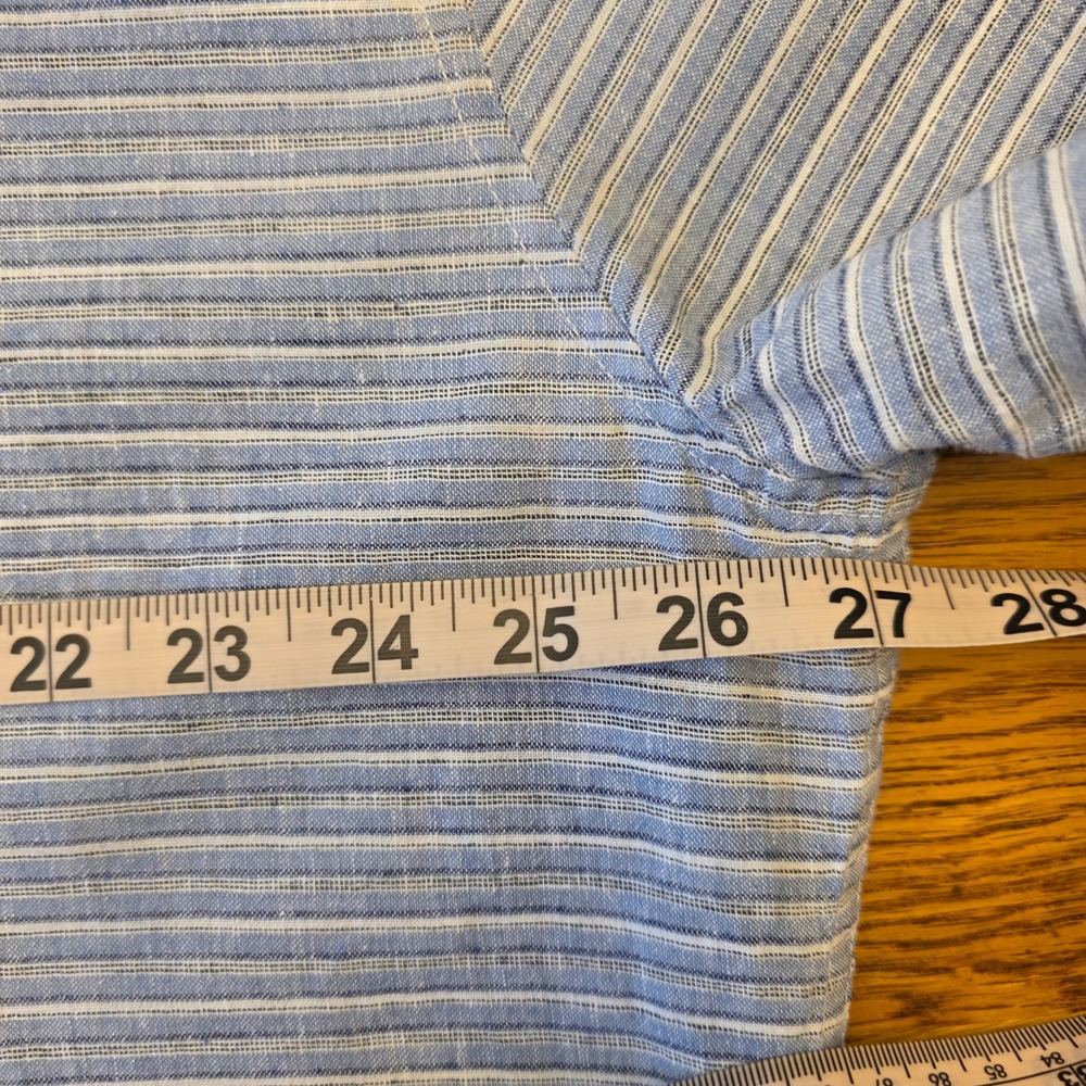 Barbour Men's 2XL Blue Striped Short Sleeve Button Down Shirt Regular Fit - Picture 8 of 16